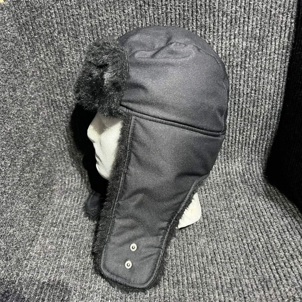 The North Face Trapper Hat Unisex OS Black Faux Fur Ear Flap Ushanka APCC F12